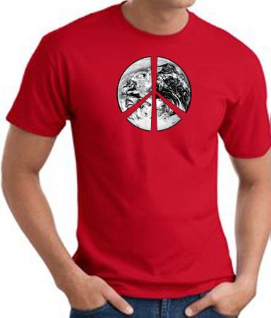 Peace Shirt Peace Earth Satellite Image Tee Red