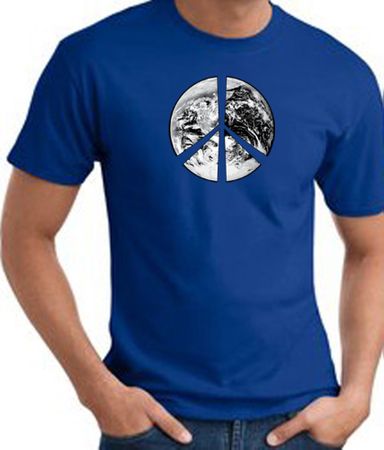 Peace Shirt Peace Earth Satellite Image Tee Royal