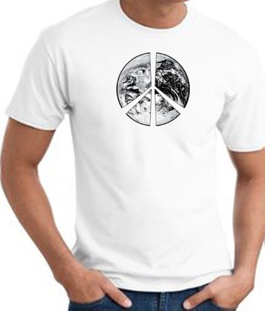 Peace Shirt Peace Earth Satellite Image Tee White