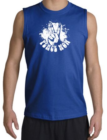 Peace Shirt Peace Now Retro Muscle Shirt Royal