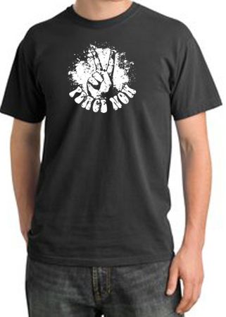 Peace Shirt Peace Now Retro Pigment Dyed Tee Dark Smoke