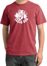 Peace Shirt Peace Now Retro Pigment Dyed Tee Dashing Red Peace Shirt Peace Now Retro Pigment Dyed Tee Dashing Red