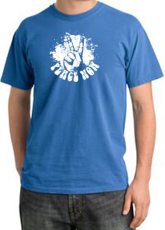 Peace Shirt Peace Now Retro Pigment Dyed Tee Medium Blue