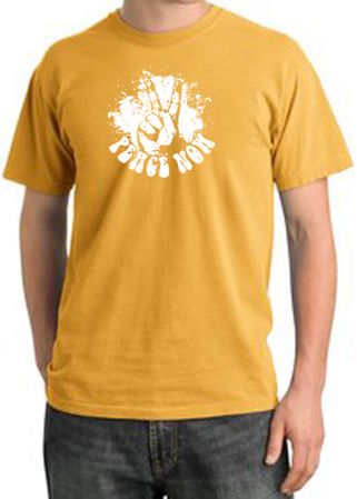Peace Shirt Peace Now Retro Pigment Dyed Tee Mustard