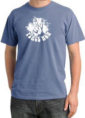 Peace Shirt Peace Now Retro Pigment Dyed Tee Night Blue