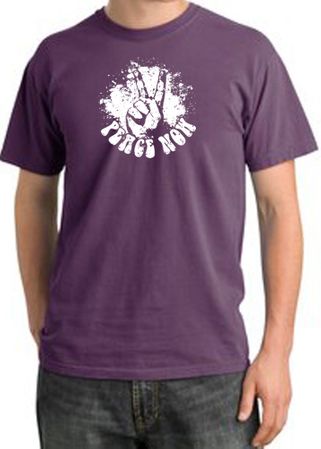 Peace Shirt Peace Now Retro Pigment Dyed Tee Plum