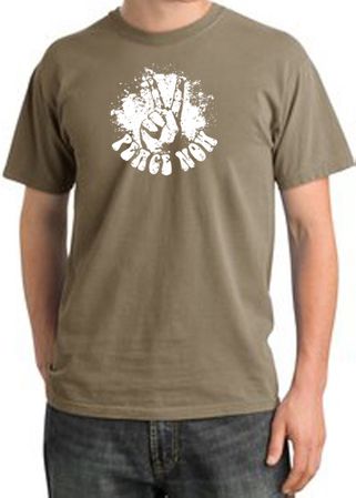 Peace Shirt Peace Now Retro Pigment Dyed Tee Sandstone