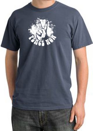 Peace Shirt Peace Now Retro Pigment Dyed Tee Scotland Blue
