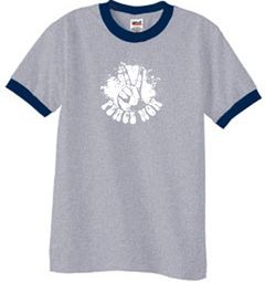 Peace Shirt Peace Now Retro Ringer Shirt Heather Grey/Navy
