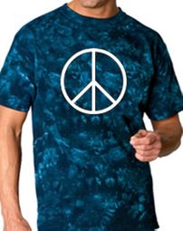 Peace Sign Crinkle Adult Unisex Tie Dye Symbol T-shirt Tee Shirt Peace Sign Crinkle Adult Unisex Tie Dye Symbol T-shirt Tee Shirt