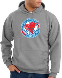 Peace Sign Hoodie All You Need Is Love Hoody Athletic Heather