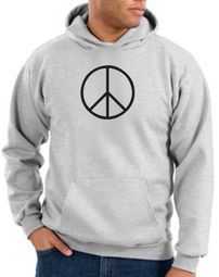 Peace Sign Hoodie Basic Peace Black Print Hoodie - Ash