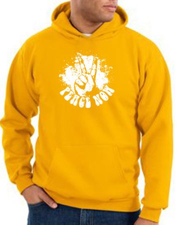 Peace Sign Hoodie Come Together Hoody Gold