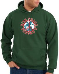 Peace Sign Hoodie Give Peace A Chance Hoody Dark Green Peace Sign Hoodie Give Peace A Chance Hoody Dark Green