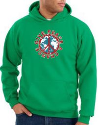 Peace Sign Hoodie Give Peace A Chance Hoody Kelly Green Peace Sign Hoodie Give Peace A Chance Hoody Kelly Green