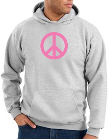 Peace Sign Hoodie Pink Peace Hoody Ash