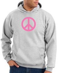 Peace Sign Hoodie Pink Peace Hoody Ash