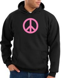 Peace Sign Hoodie Pink Peace Hoody Black
