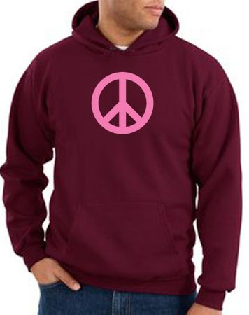 Peace Sign Hoodie Pink Peace Hoody Maroon