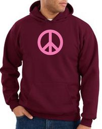 Peace Sign Hoodie Pink Peace Hoody Maroon