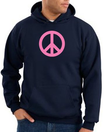 Peace Sign Hoodie Pink Peace Hoody Navy