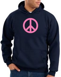 Peace Sign Hoodie Pink Peace Hoody Navy