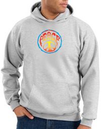 Peace Sign Hoodie Psychedelic Peace Hoody Ash