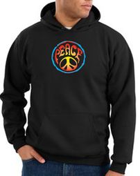 Peace Sign Hoodie Psychedelic Peace Hoody Black