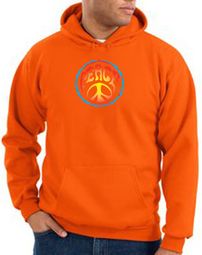 Peace Sign Hoodie Psychedelic Peace Hoody Orange