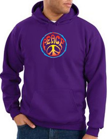 Peace Sign Hoodie Psychedelic Peace Hoody Purple