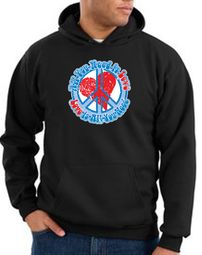 Peace Sign Hoodie Sweatshirt All You Need Is Love Adult Hoody Black