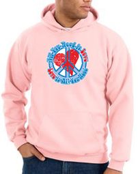 Peace Sign Hoodie Sweatshirt - All You Need Is Love Adult Hoody - Pink