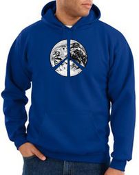 Peace Sign Hoodie Sweatshirts Earth Satellite Image Symbol Hoody