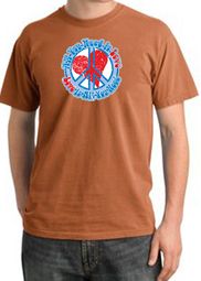 Peace Sign Pigment Dyed T-shirt - All You Need Is Love - Burnt Orange Peace Sign Pigment Dyed T-shirt - All You Need Is Love - Burnt Orange