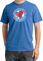 Peace Sign Pigment Dyed T-shirt - All You Need Is Love - Medium Blue Peace Sign Pigment Dyed T-shirt - All You Need Is Love - Medium Blue