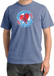 Peace Sign Pigment Dyed T-shirt - All You Need Is Love - Night Blue Peace Sign Pigment Dyed T-shirt - All You Need Is Love - Night Blue