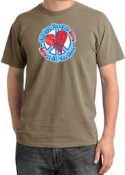 Peace Sign Pigment Dyed T-shirt - All You Need Is Love - Sandstone Peace Sign Pigment Dyed T-shirt - All You Need Is Love - Sandstone