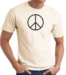 Peace Sign Shirt Basic Peace Black Print Tee Natural