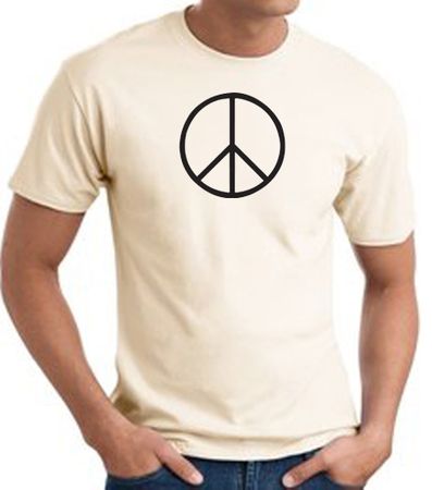Peace Sign Shirt Basic Peace Black Print Tee Natural