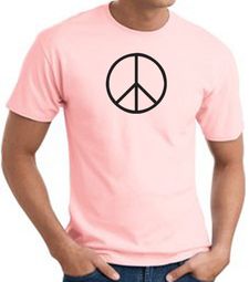 Peace Sign Shirt Basic Peace Black Print Tee Pink