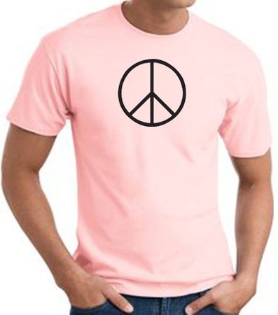 Peace Sign Shirt Basic Peace Black Print Tee Pink