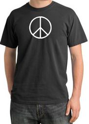 Peace Sign Shirt Basic Peace White Print Pigment Dyed Tee Dark Smoke