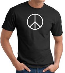 Peace Sign Shirt Basic Peace White Print Tee Black