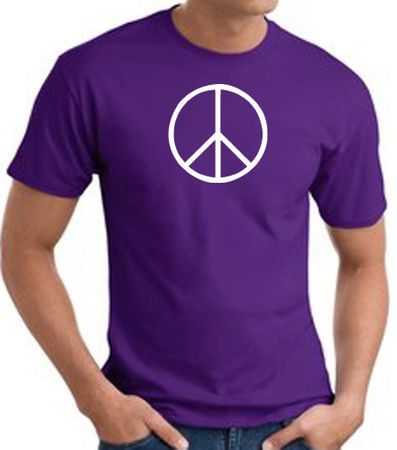 Peace Sign Shirt Basic Peace White Print Tee Purple