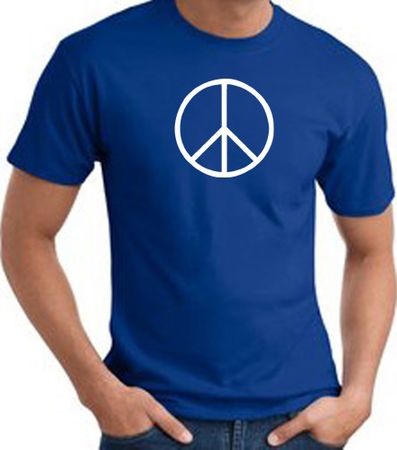Peace Sign Shirt Basic Peace White Print Tee Royal