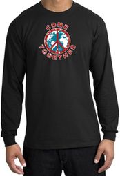 Peace Sign Shirt Come Together Long Sleeve Tee Black
