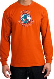 Peace Sign Shirt Come Together Long Sleeve Tee Orange