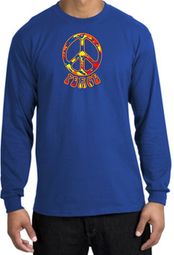 Peace Sign Shirt Funky 70s Peace Long Sleeve Shirt Royal