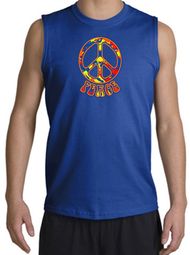 Peace Sign Shirt Funky 70s Peace Muscle Shirt Royal