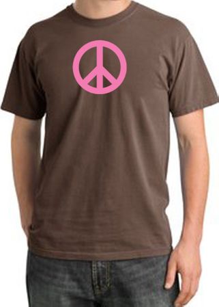 Peace Sign Shirt Pink Peace Pigment Dyed Tee Chestnut